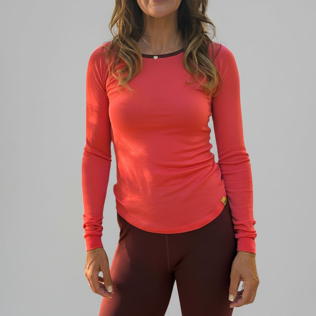 Chill Angel Tops Coral / XS Aurora Raglan Long Sleeve