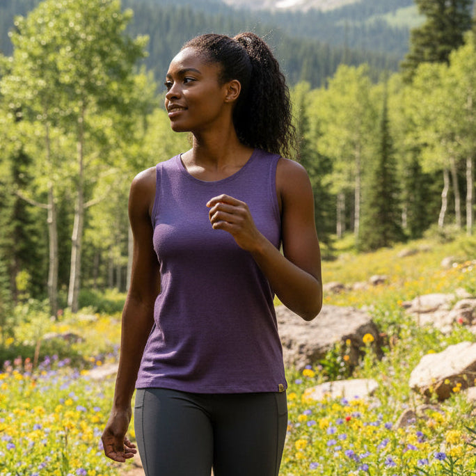 Chill Angel Tops Plum / S Essential Tank